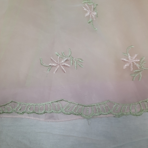 Blueberi Boulevard Pastel Satin Chiffon Floral Embroidered Layered Dress‎ Sz 6 - Picture 3 of 9